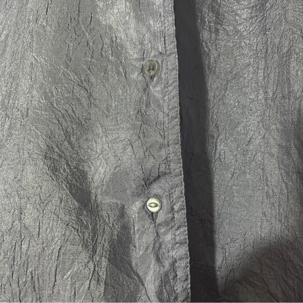 Vintage 1980 Diane Von Furstenberg Lavender Crinkle Button Down Shirt Women's 14 - Picture 5 of 11